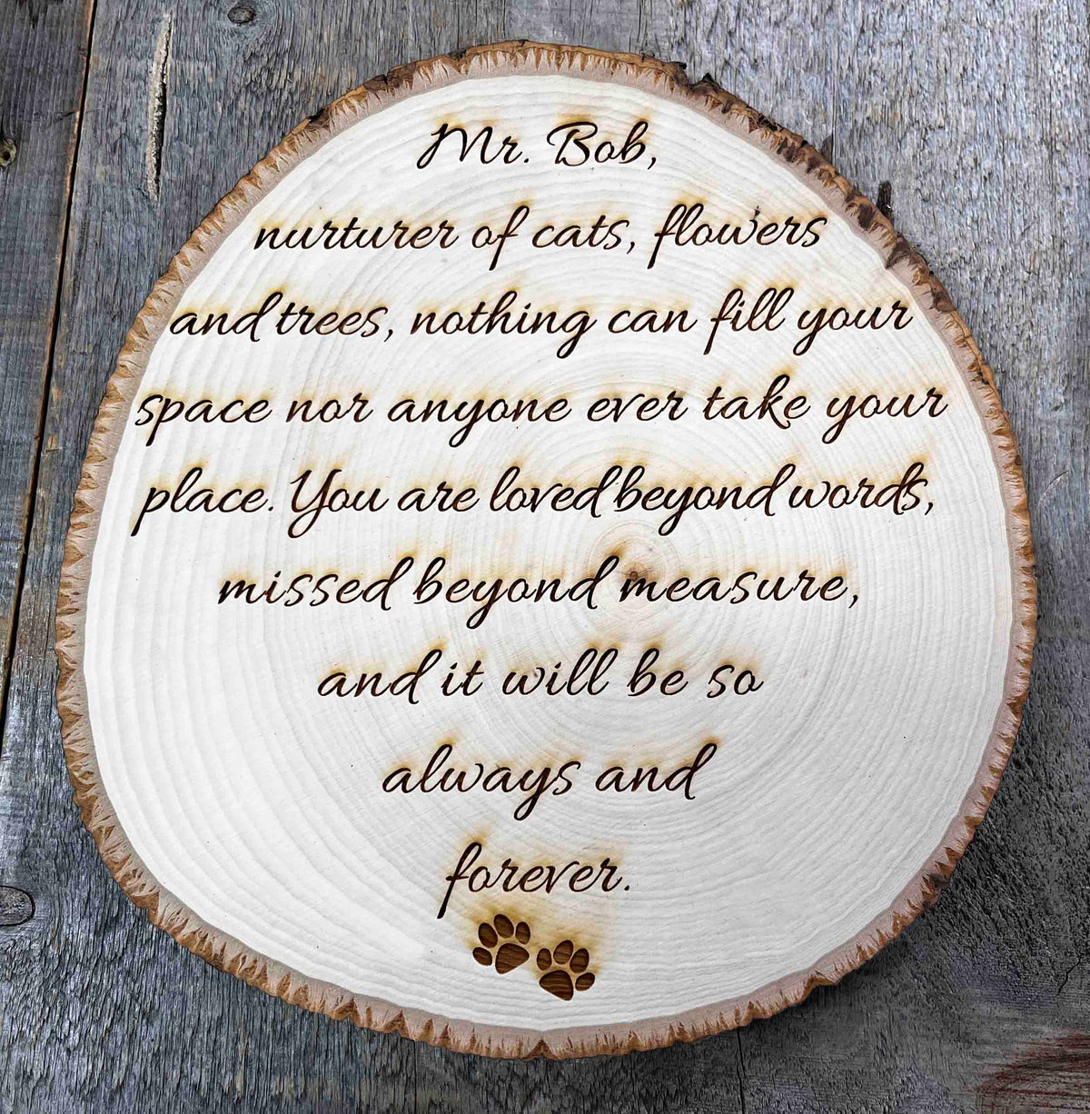 Tree Slice Plaque Memories Made Custom
