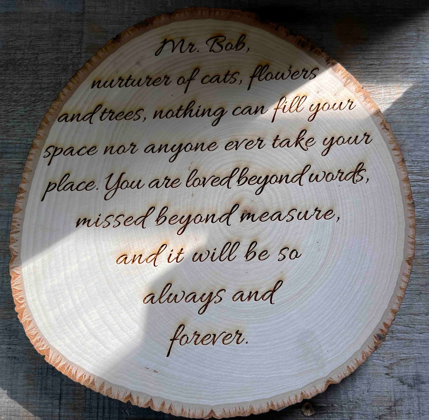 Tree Slice Plaque Memories Made Custom