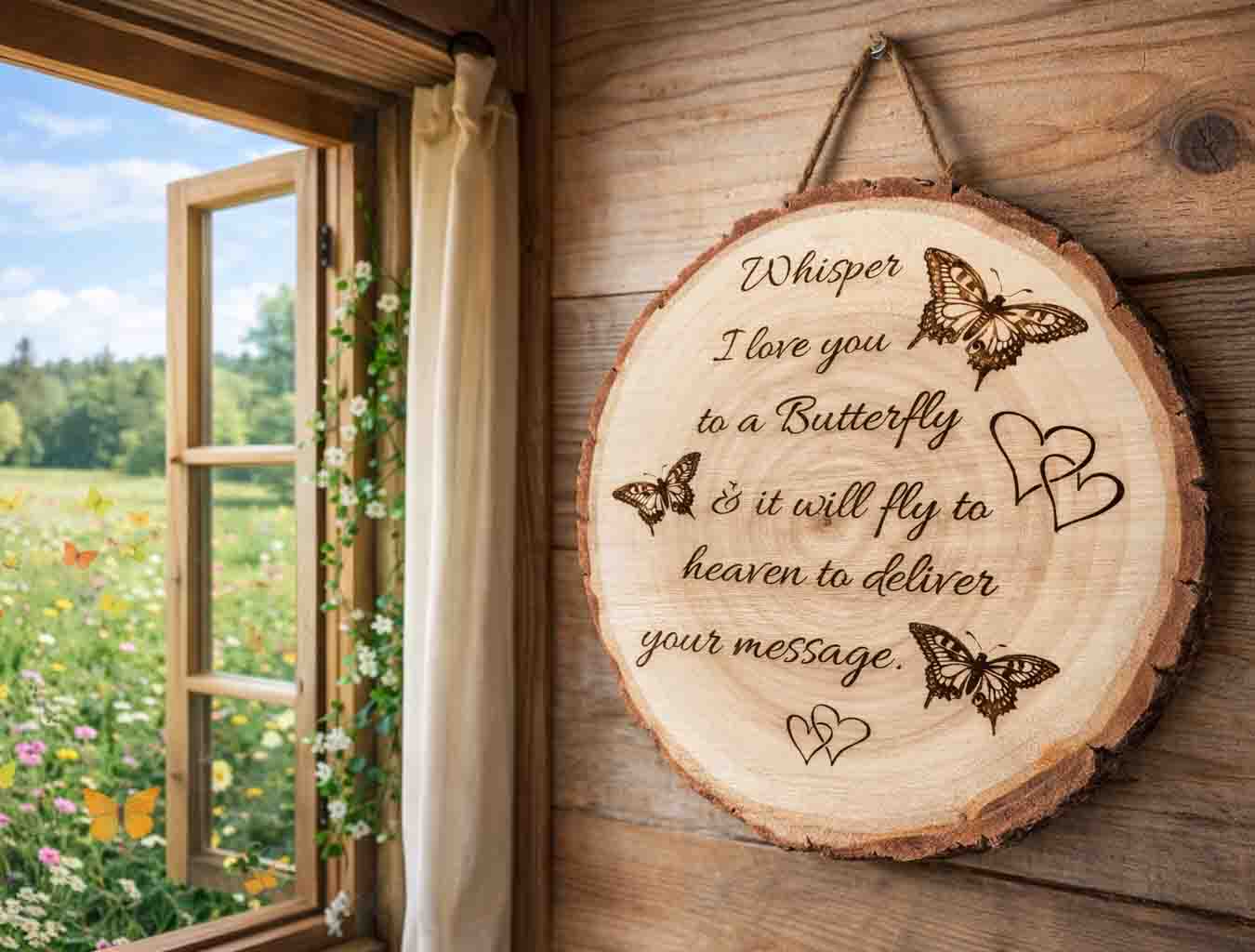 Custom Engraved Tree Slice Plaque – Personalized Rustic Wood Sign