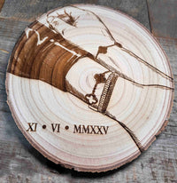 Custom Engraved Tree Slice Plaque – Personalized Rustic Wood Sign