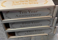 Engraved Triple Wine Boxes Memories Made Custom