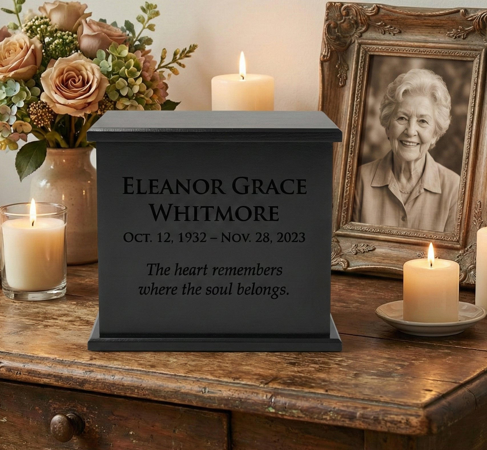 True North Urn: Custom Laser Engraved Wooden Cremation Urn | Made in Canada