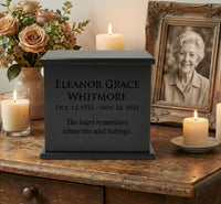 True North Urn: Custom Laser Engraved Wooden Cremation Urn | Made in Canada