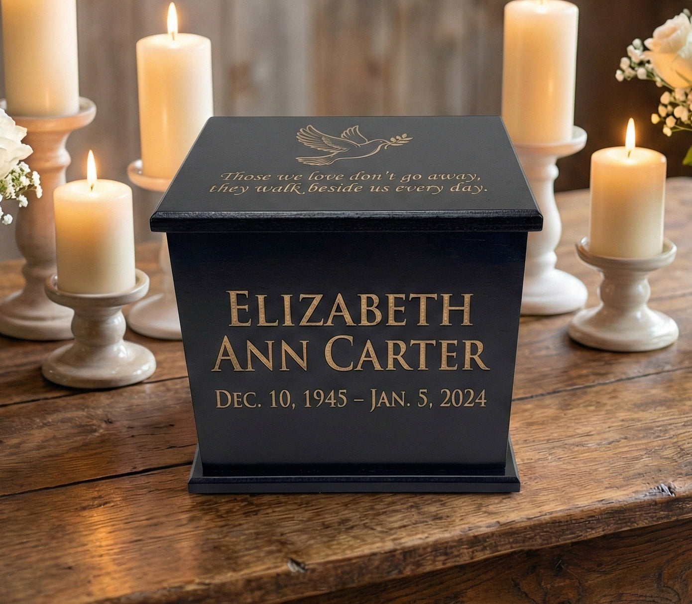 True North Urn: Custom Laser Engraved Wooden Cremation Urn | Made in Canada