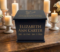 True North Urn: Custom Laser Engraved Wooden Cremation Urn | Made in Canada
