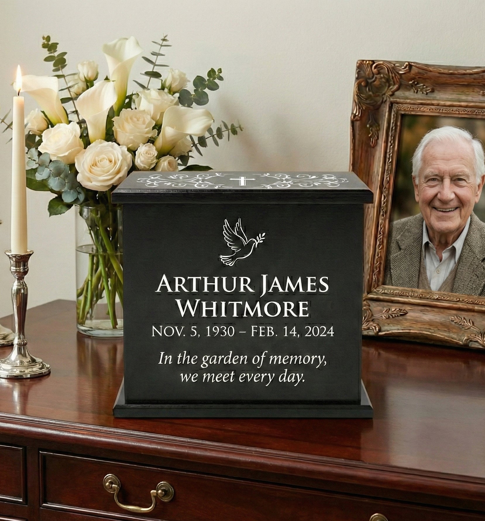 True North Urn: Custom Laser Engraved Wooden Cremation Urn | Made in Canada