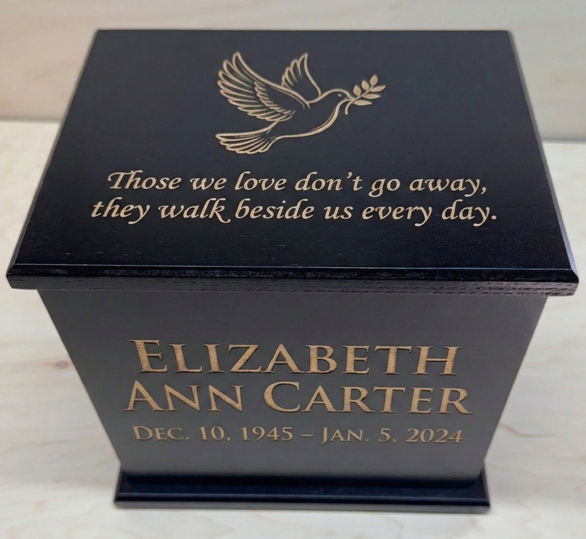 True North Urn: Custom Laser Engraved Wooden Cremation Urn | Made in Canada