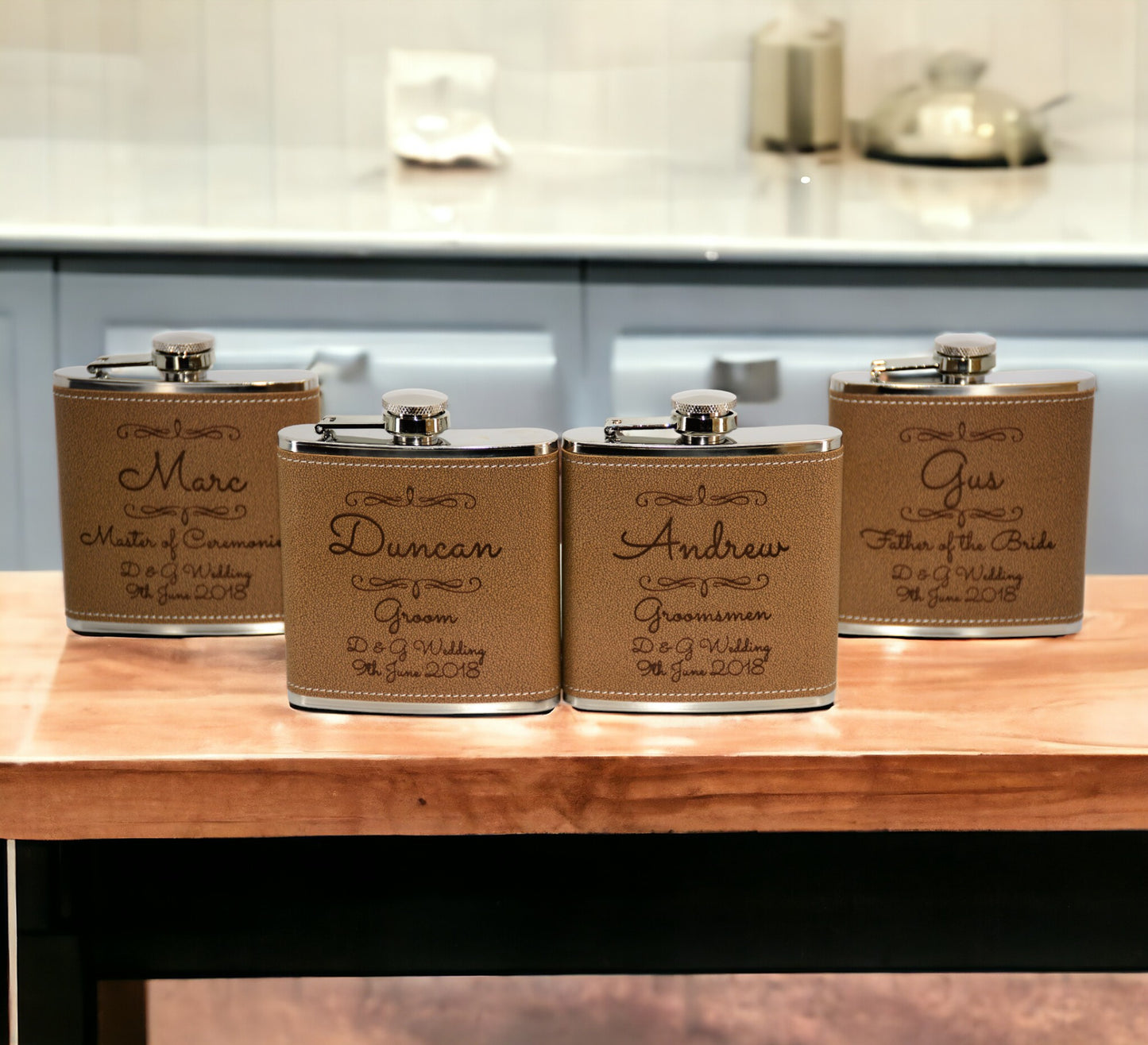 Vegan  Leather Flasks - Design 1