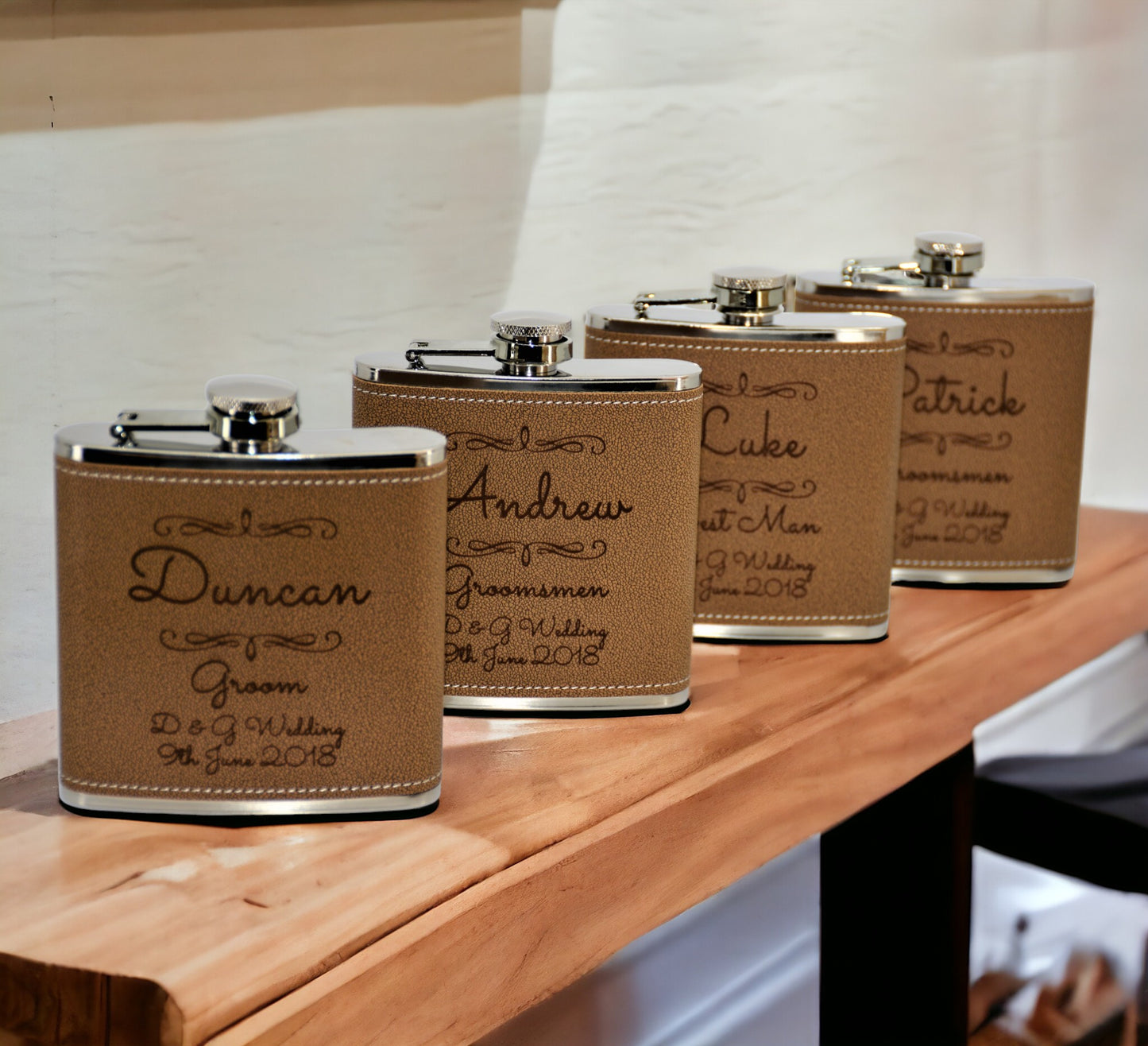 Vegan  Leather Flasks - Design 1