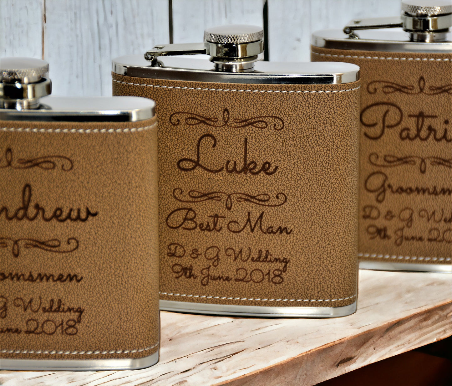 Vegan  Leather Flasks - Design 1