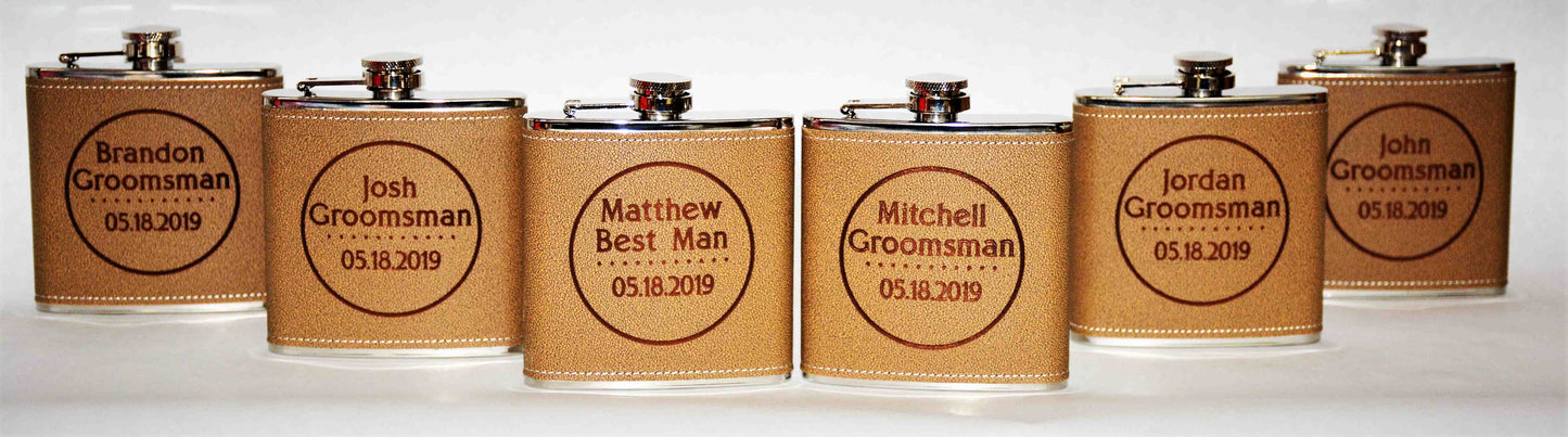 Vegan  Leather Flasks - Design 9