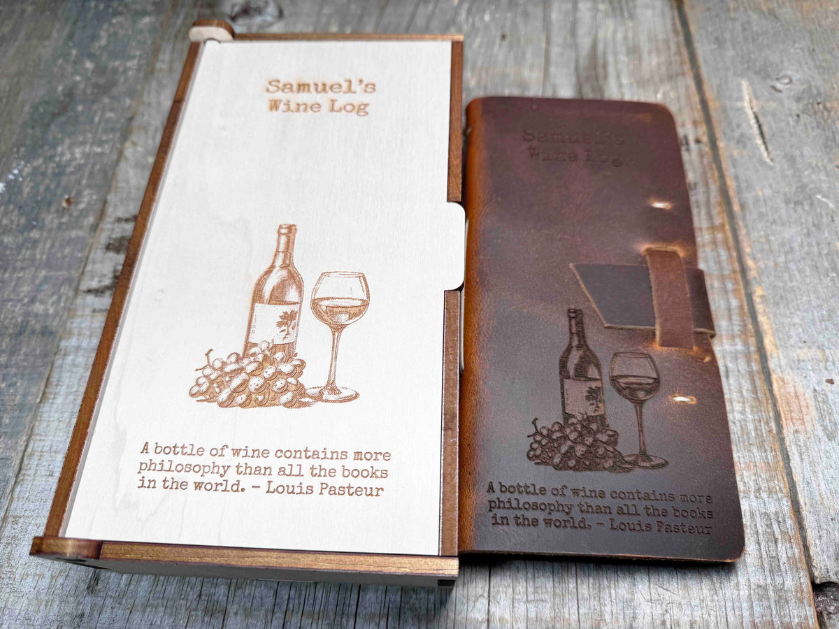 Leather Wine Log Memories Made Custom