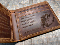 Wallet Bi-Fold Premium Leather Engraved With Inner Slots for Cards Memories Made Custom