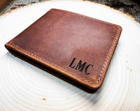 Wallet Bi-Fold Premium Leather Engraved With Inner Slots for Cards Memories Made Custom