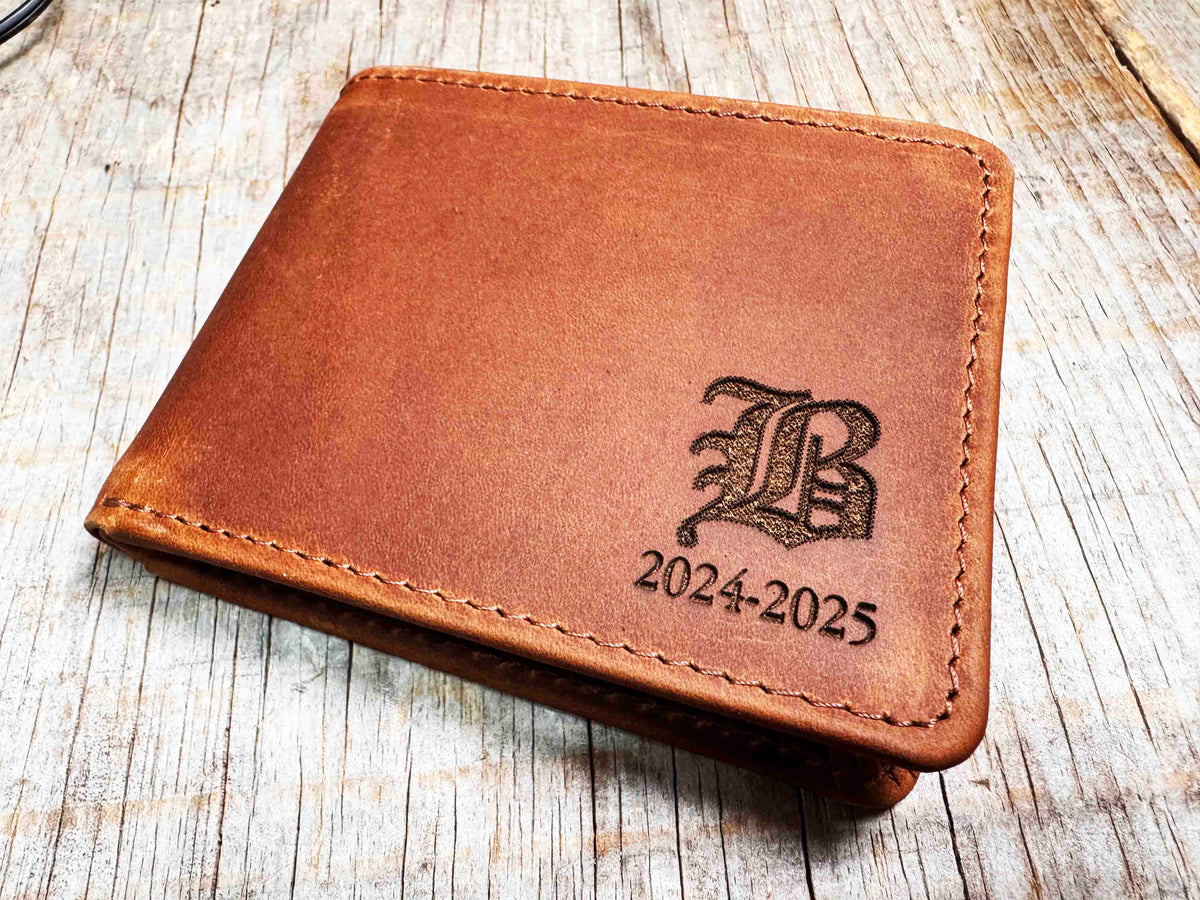 Wallet Bi-Fold Premium Leather Engraved With Inner Slots for Cards Memories Made Custom