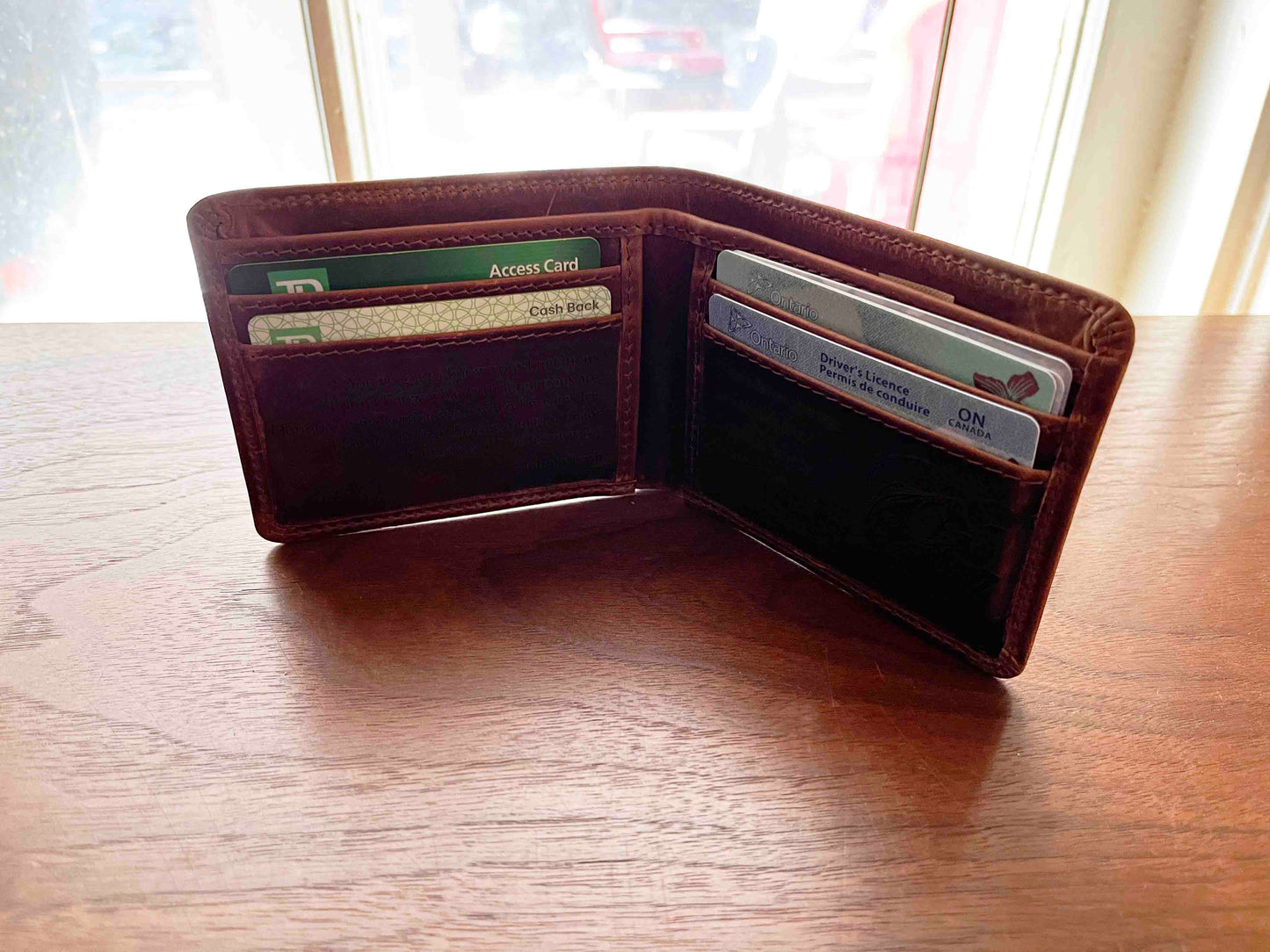 Wallet Bi-Fold Premium Leather Engraved With Inner Slots for Cards