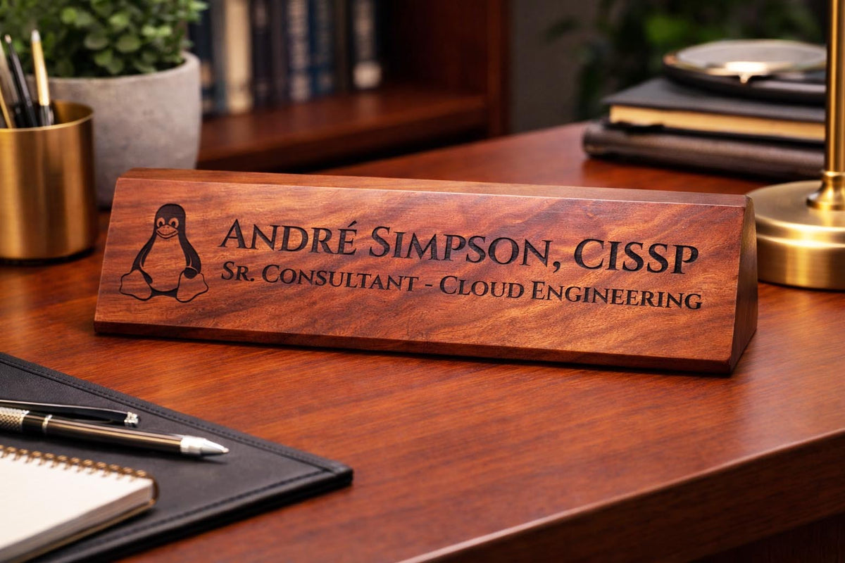 Walnut Desk Name Plate