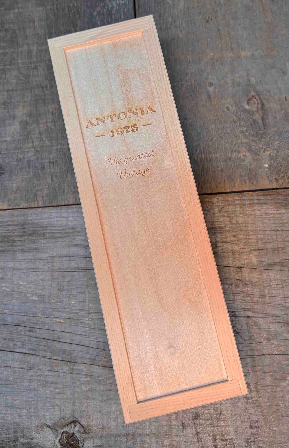 Custom Engraved Pine Wine Boxes - Design 41 Memories Made Custom