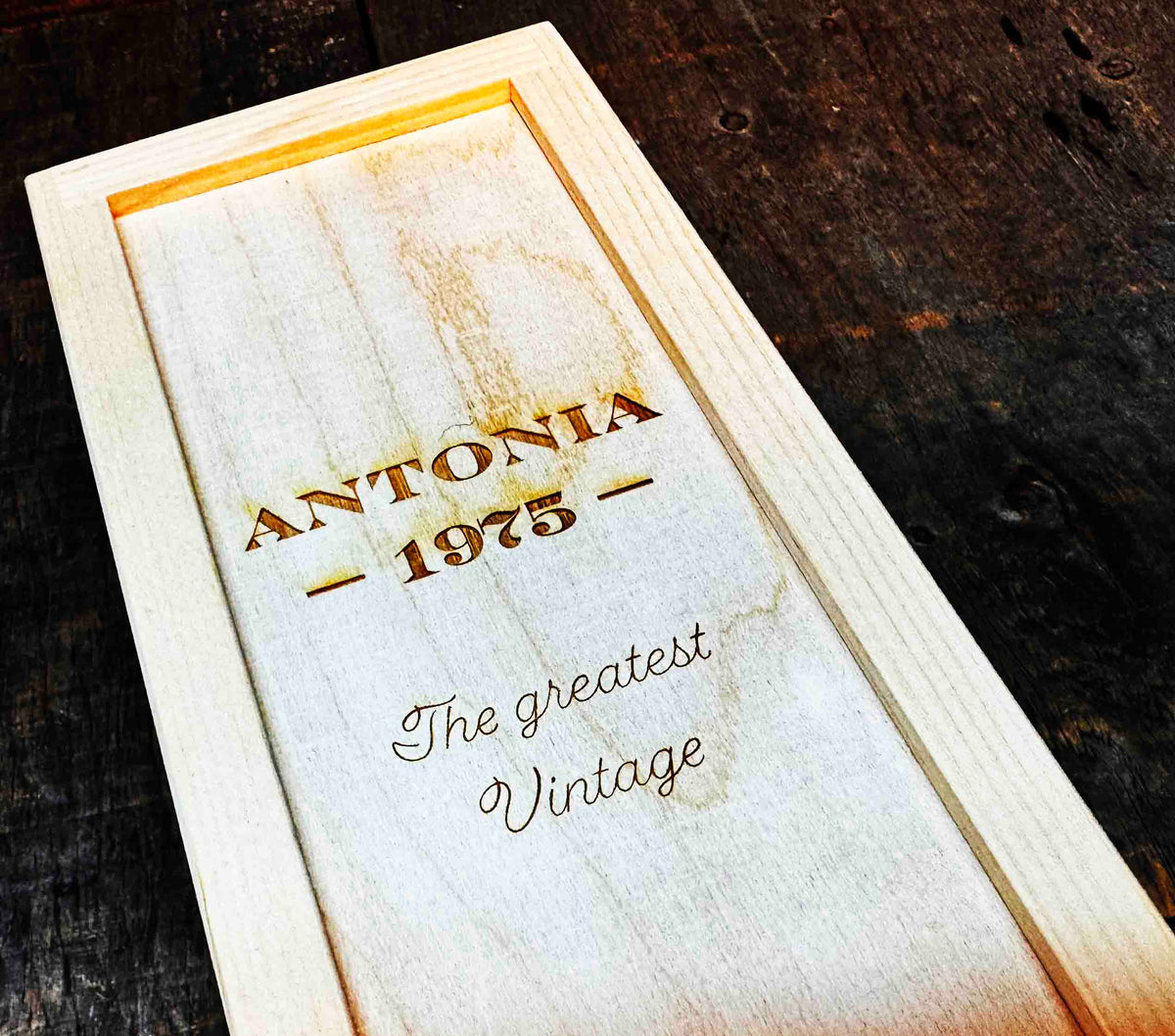 Custom Engraved Pine Wine Boxes - Design 41 Memories Made Custom