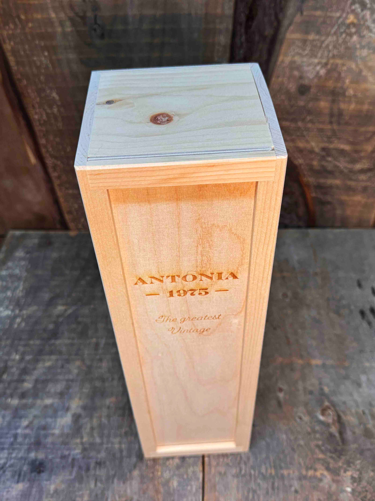 Custom Engraved Pine Wine Boxes - Design 41 Memories Made Custom