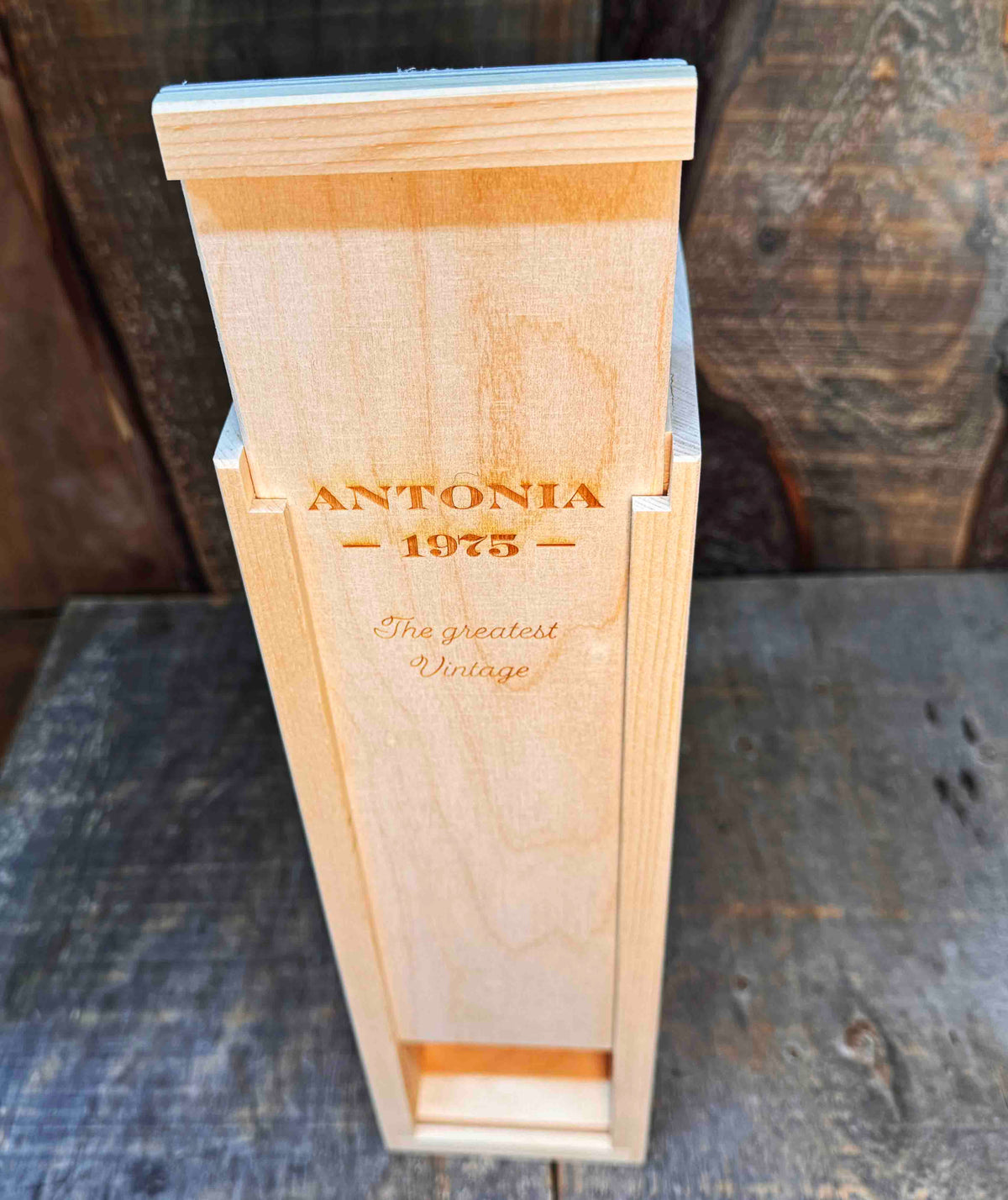 Custom Engraved Pine Wine Boxes - Design 41 Memories Made Custom