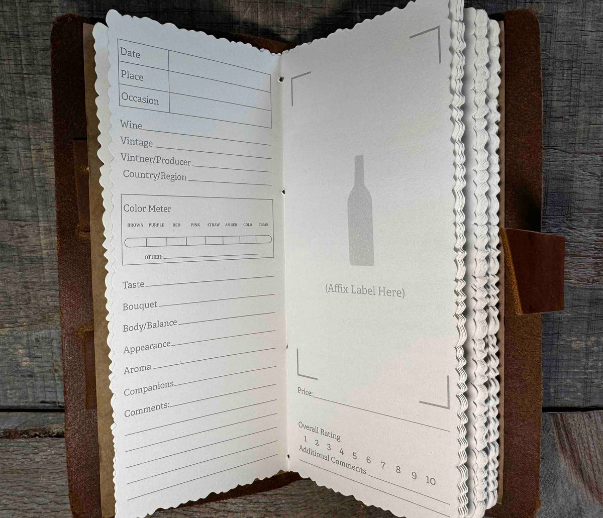 Leather Wine Log Memories Made Custom
