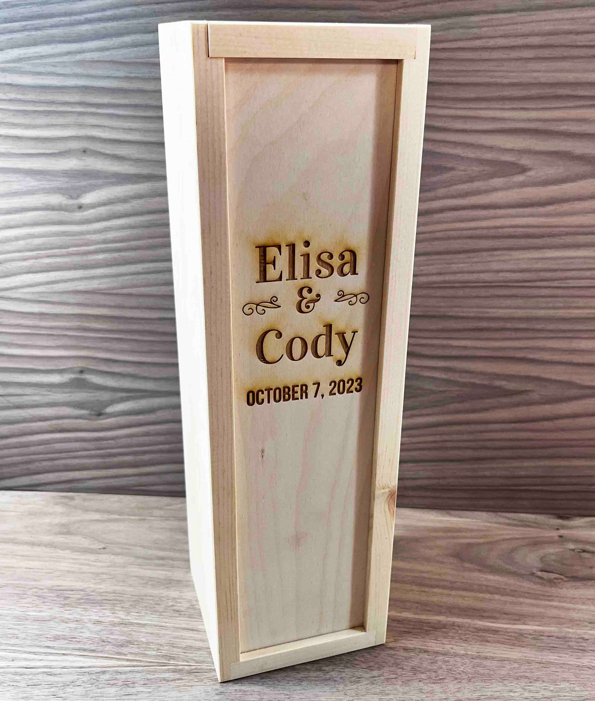 Custom Engraved Pine Wine Boxes - Design 18 Memories Made Custom