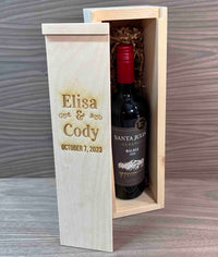Custom Engraved Pine Wine Boxes - Design 18 Memories Made Custom
