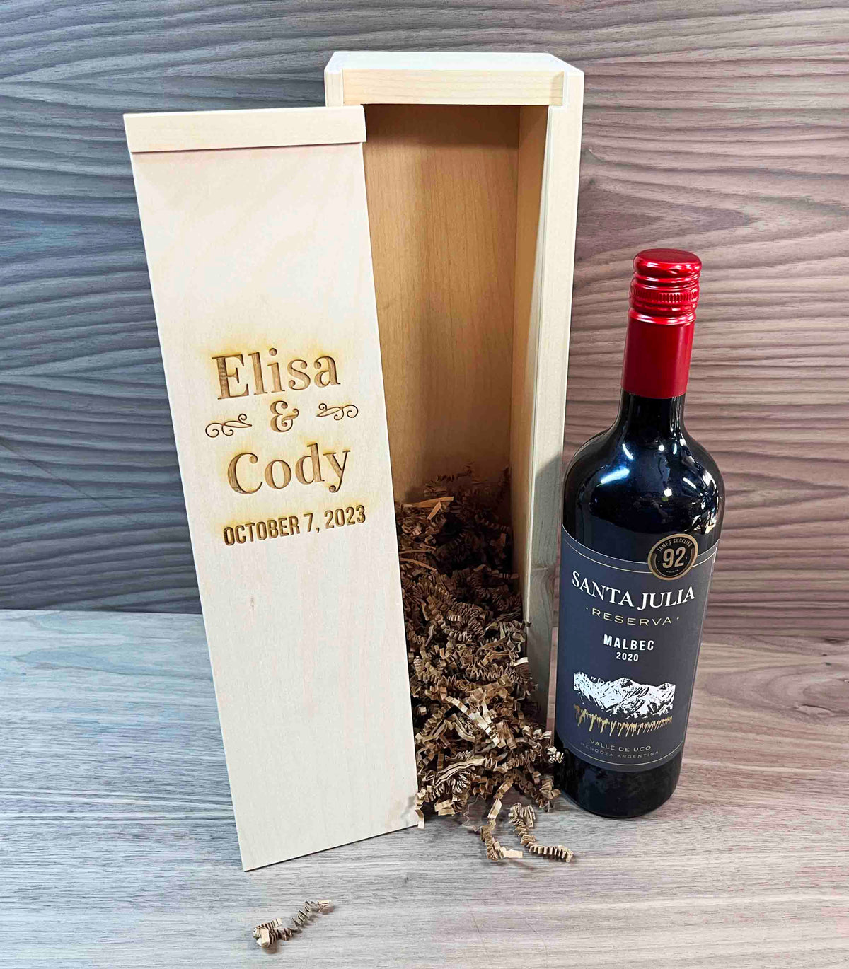 Custom Engraved Pine Wine Boxes - Design 18 Memories Made Custom