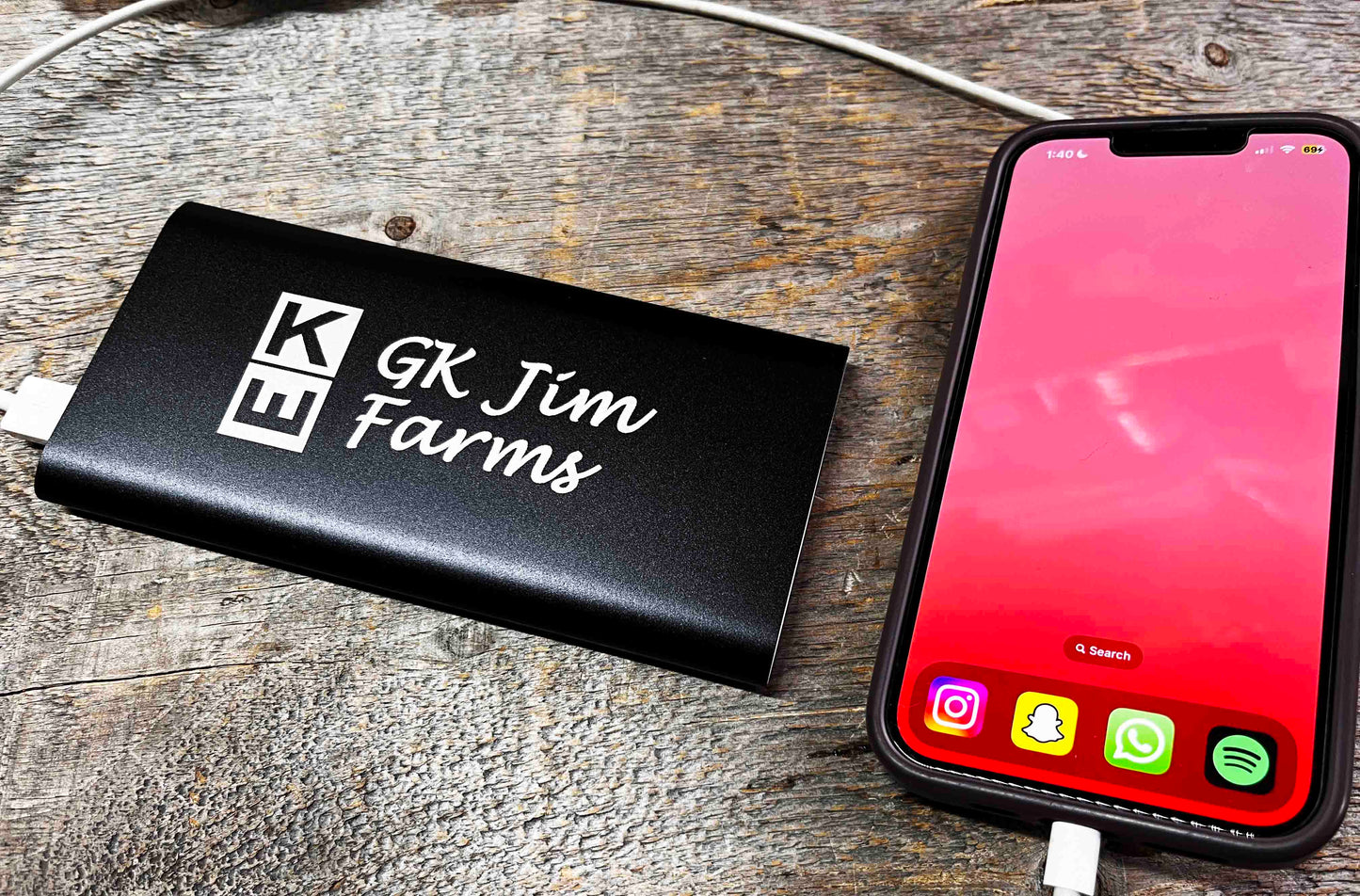 Customized Power Bank & Wireless Charger w/USB Power Cord Memories Made Custom
