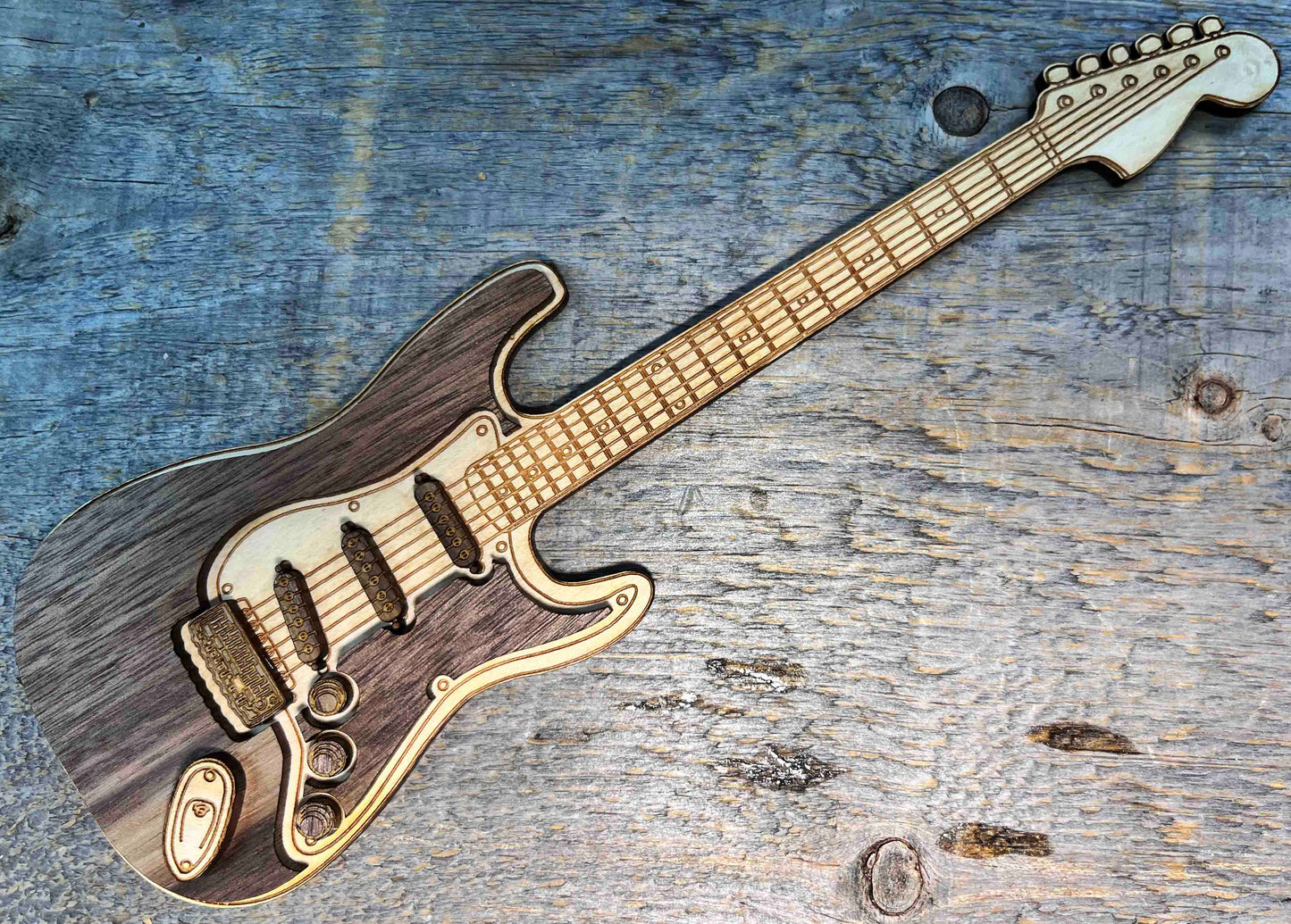 Wooden Electric Guitar Sign