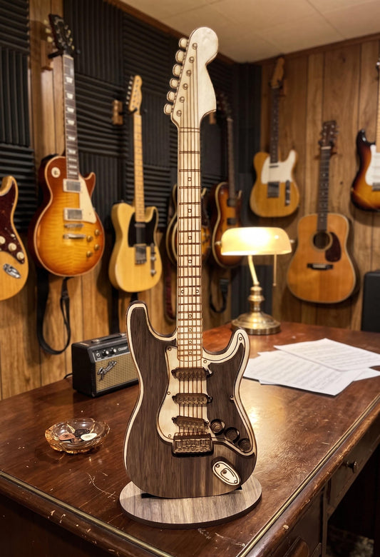Custom Wooden Electric Guitar Sign - Personalized Gift for Guitar Players