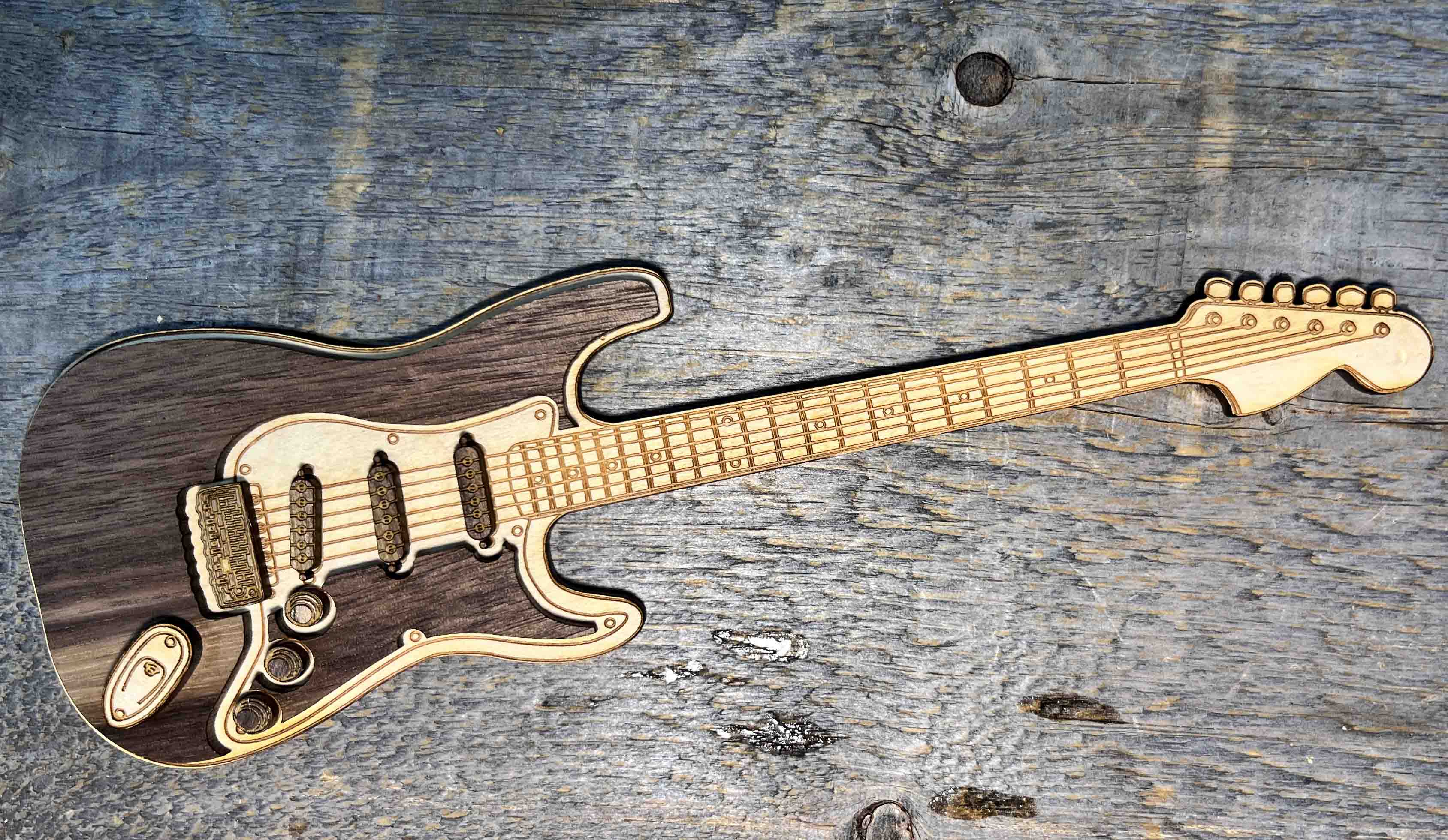 Wooden Electric Guitar Sign