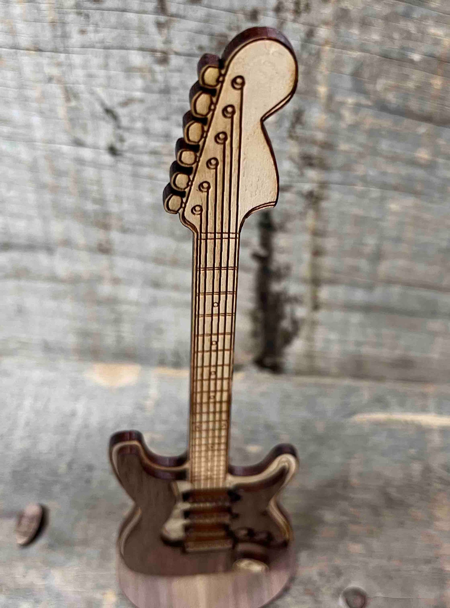 Wooden Electric Guitar Sign