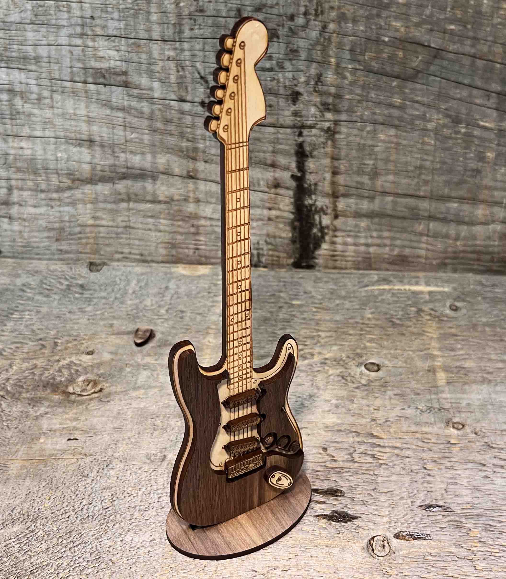 Wooden Electric Guitar Sign