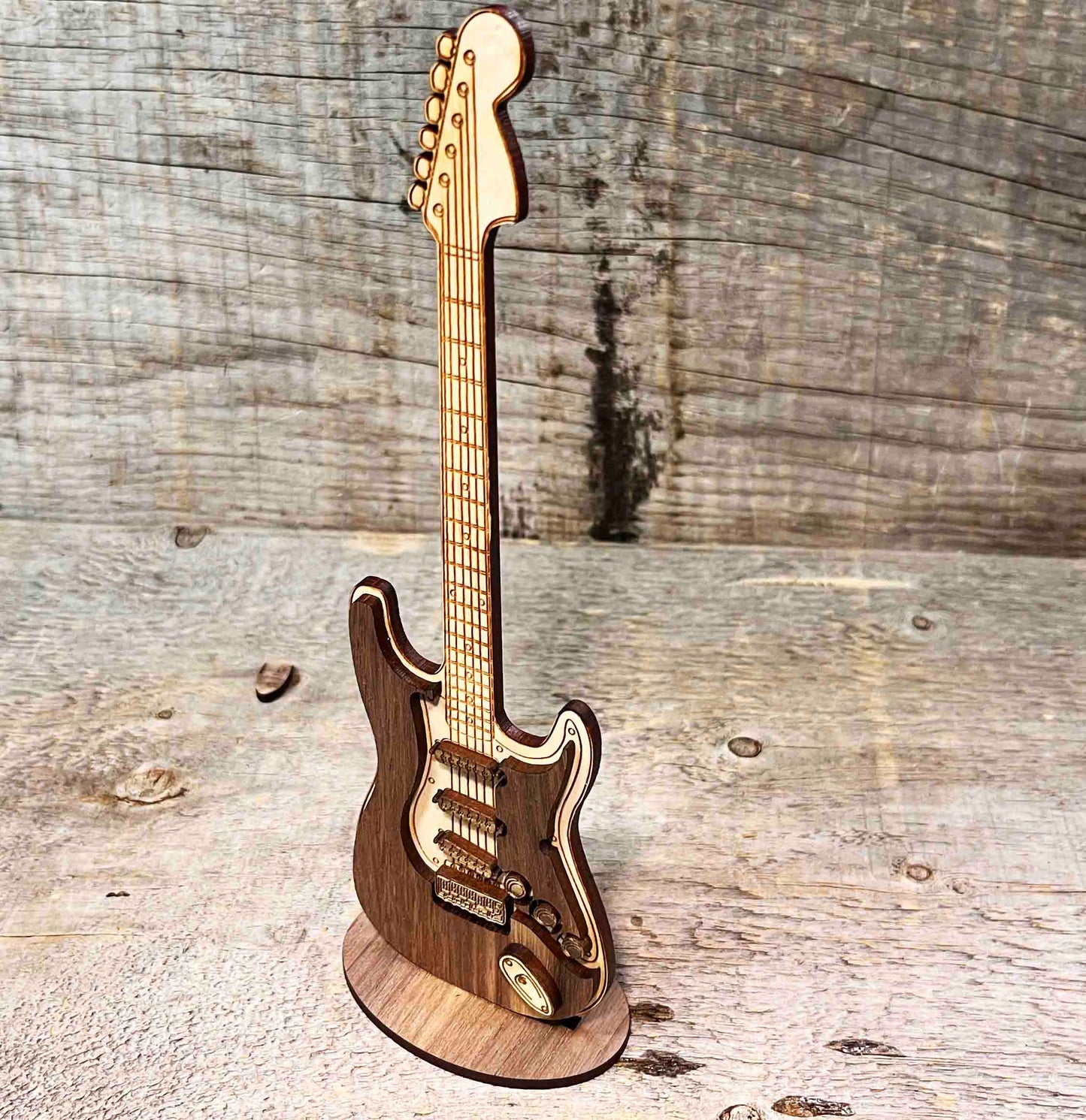 Wooden Electric Guitar Sign