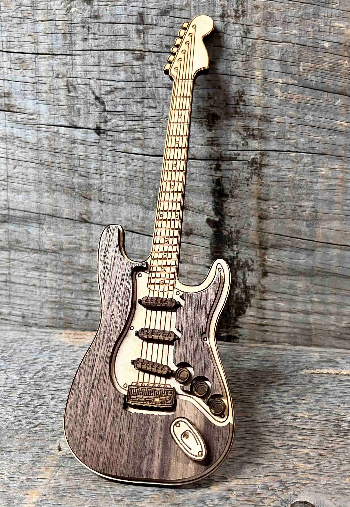 Wooden Electric Guitar Sign