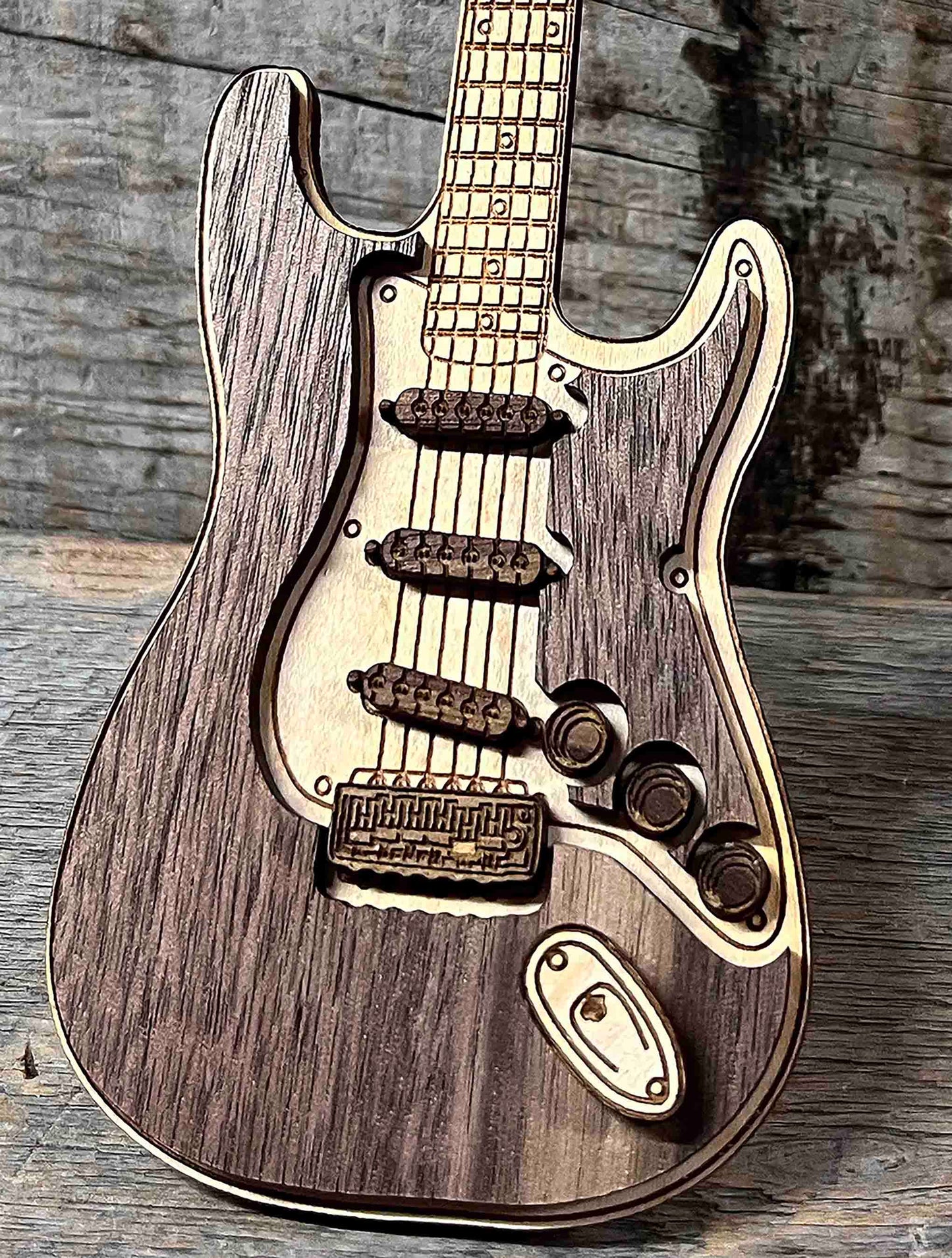 Wooden Electric Guitar Sign