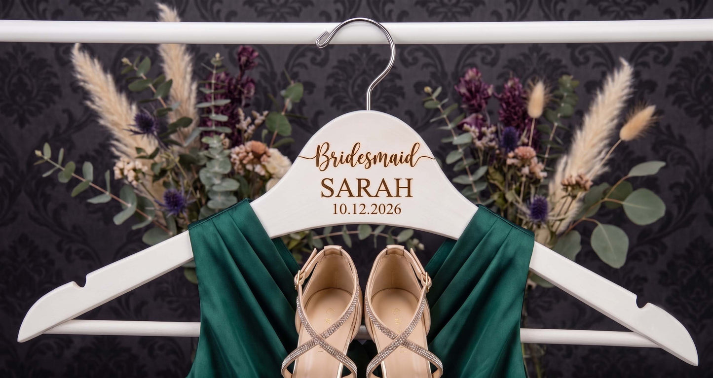 Personalized Wooden Wedding Hangers | Custom Bridal & Bridesmaid Hangers