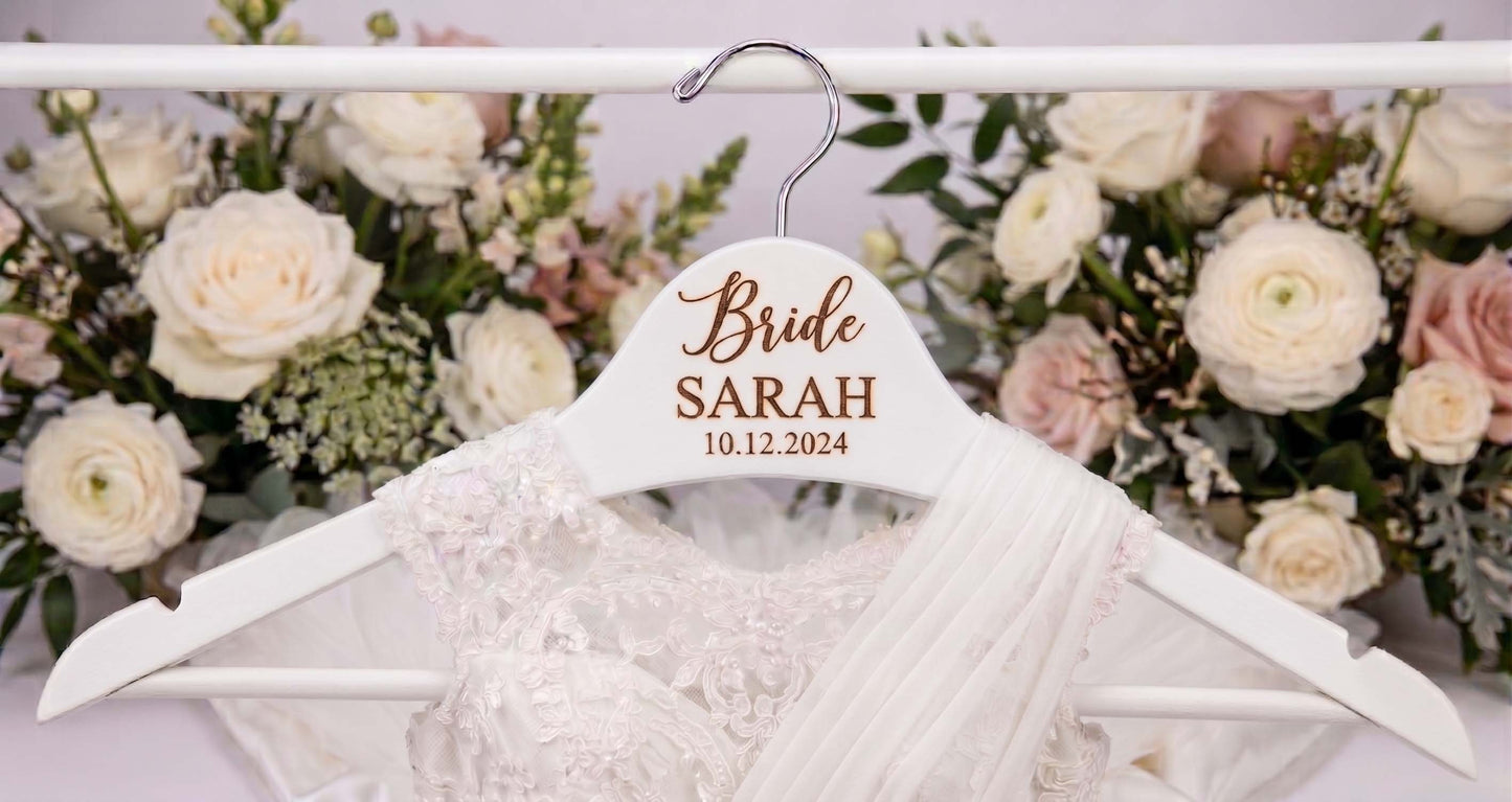 Personalized Wooden Wedding Hangers | Custom Bridal & Bridesmaid Hangers