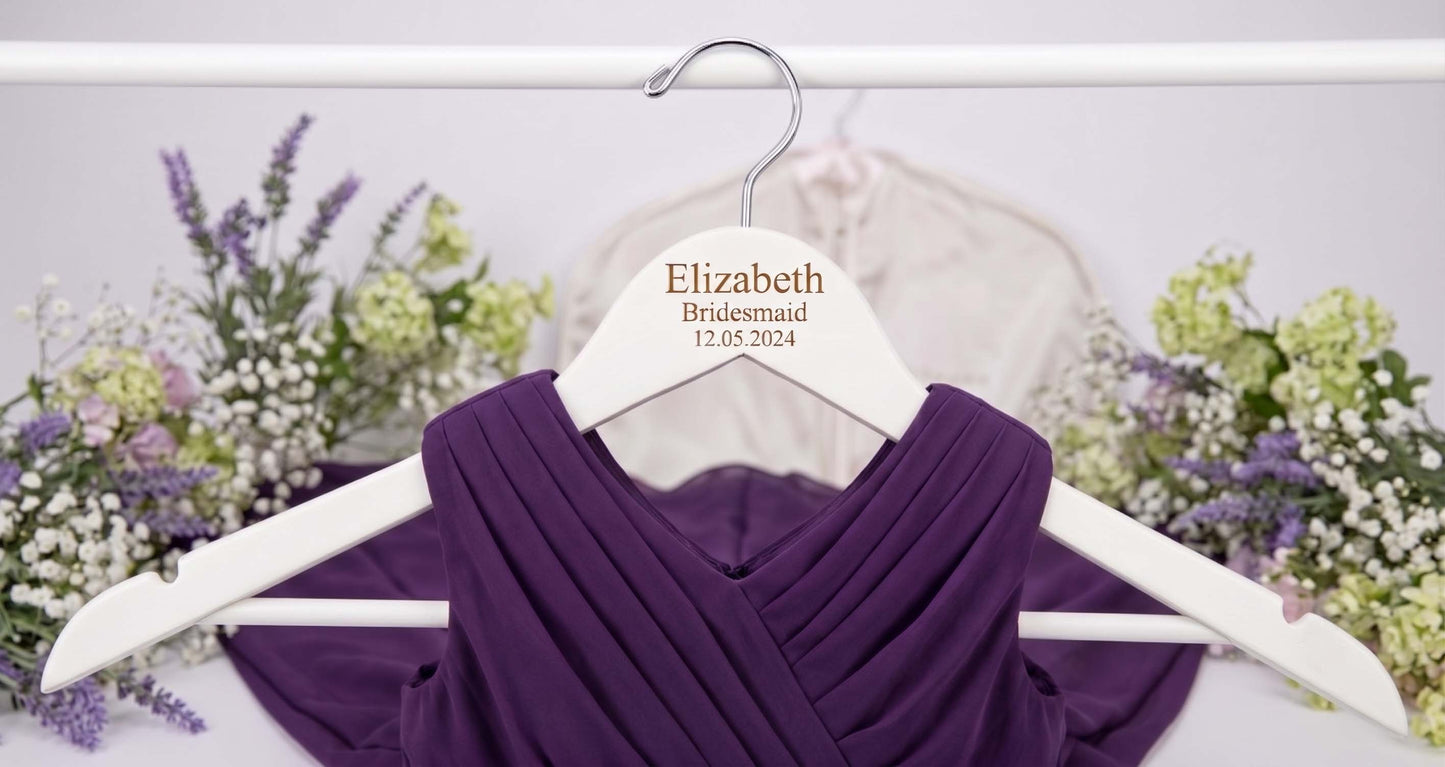 Personalized Wooden Wedding Hangers | Custom Bridal & Bridesmaid Hangers