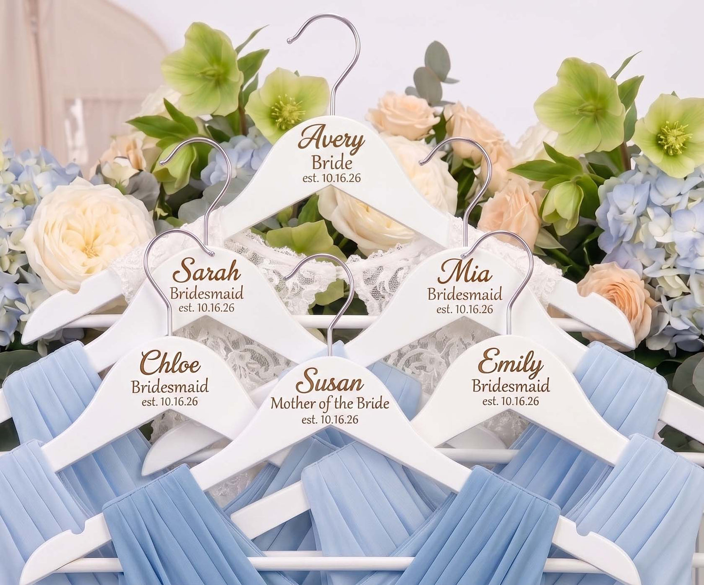 Personalized Wooden Wedding Hangers | Custom Bridal & Bridesmaid Hangers