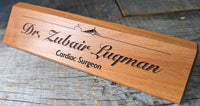 Desk Name Plate Alder Wood - Memories Made Custom