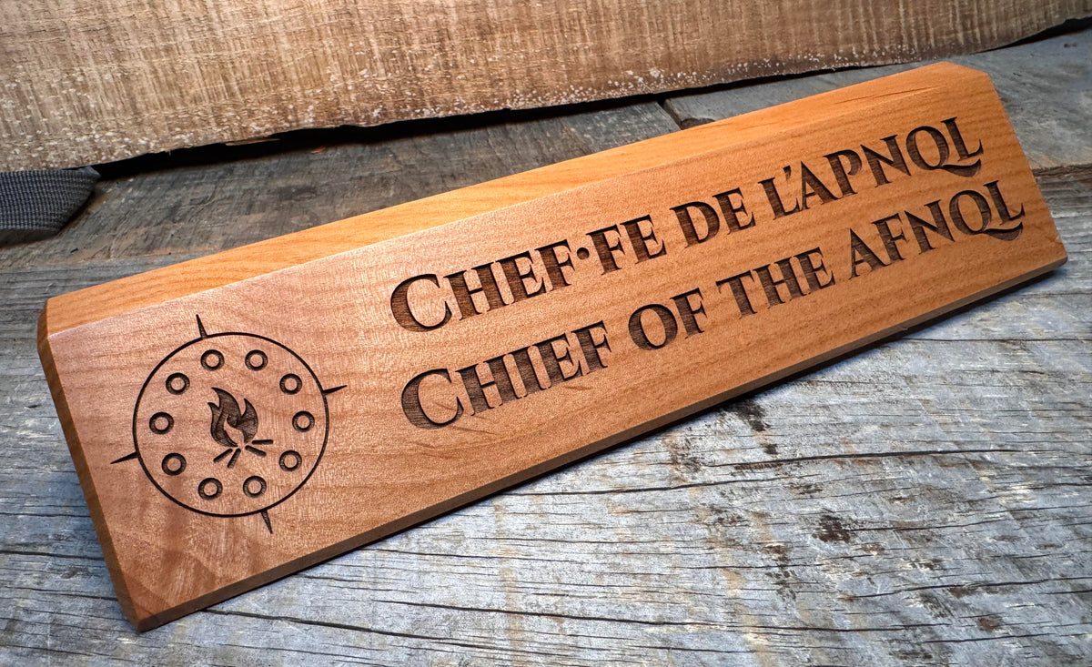 Desk Name Plate Alder Wood