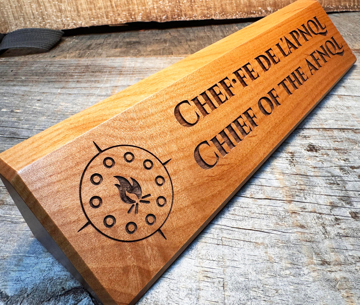 Desk Name Plate Alder Wood