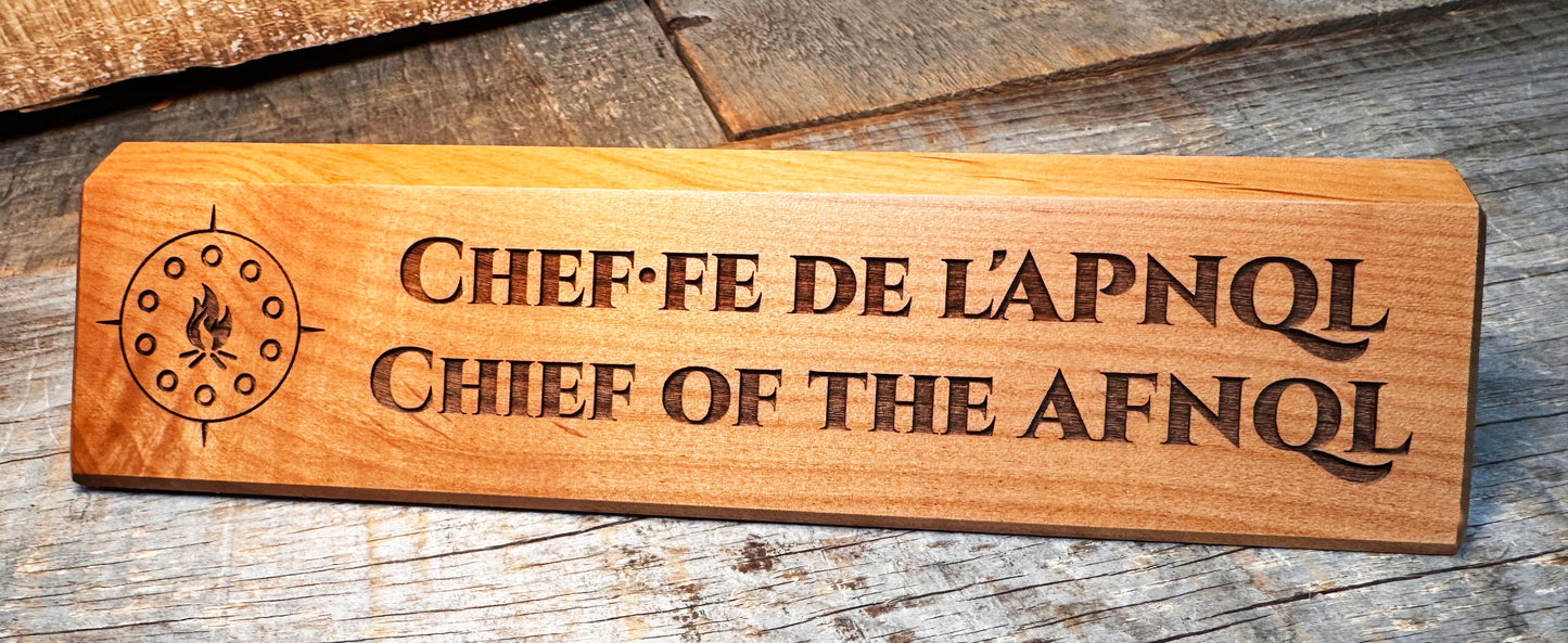 Desk Name Plate Alder Wood