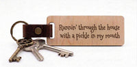 Personalized Wood & Leather Keychain | Custom Engraved Key Ring Gift