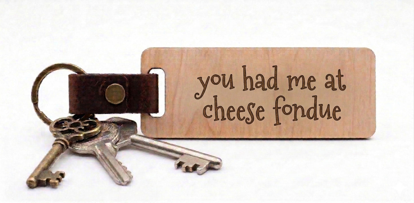 Personalized Wood & Leather Keychain | Custom Engraved Key Ring Gift