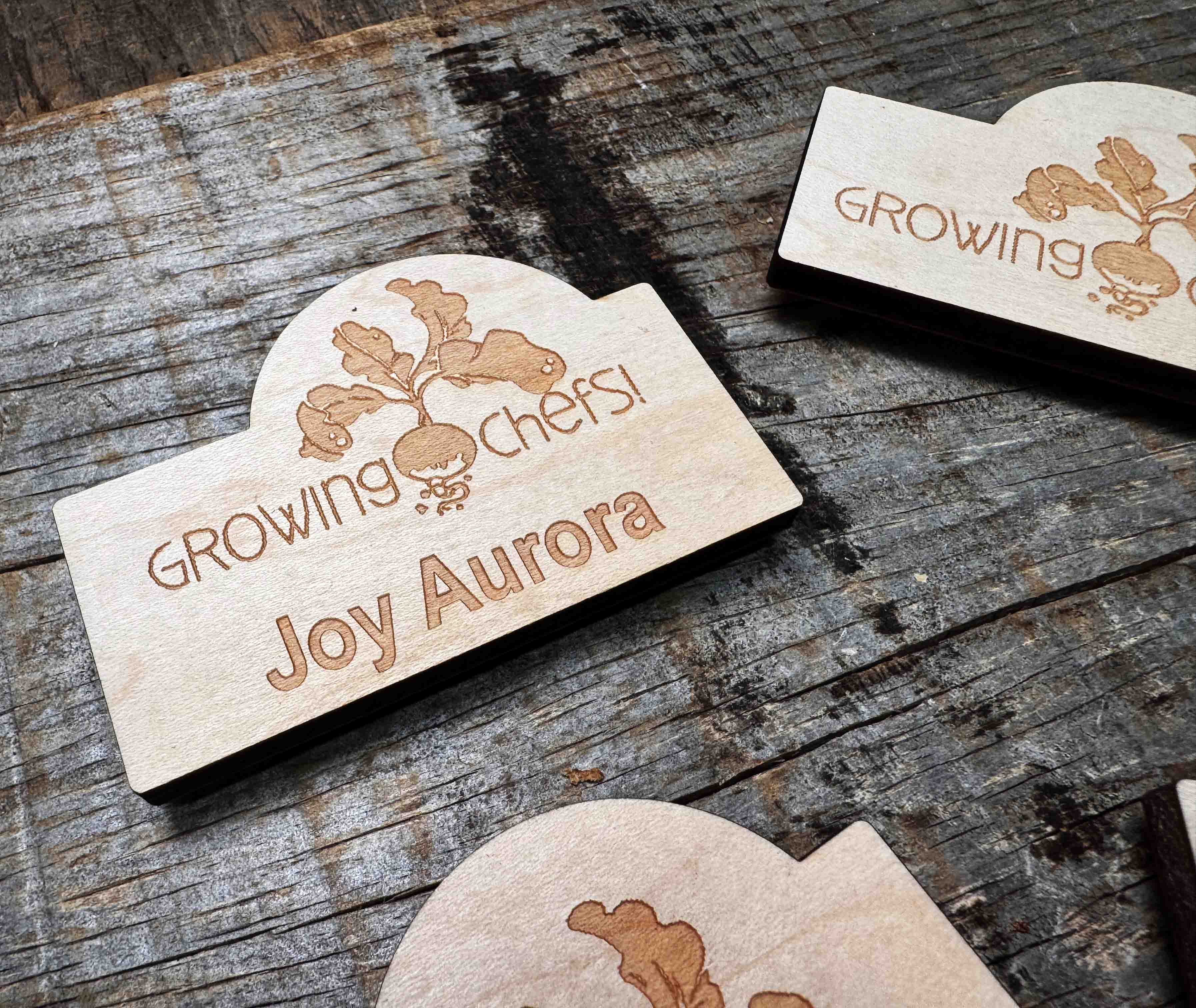 Wooden Magnetic Name Badge - Memories Made Custom