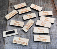 Wooden Magnetic Name Badge - Memories Made Custom